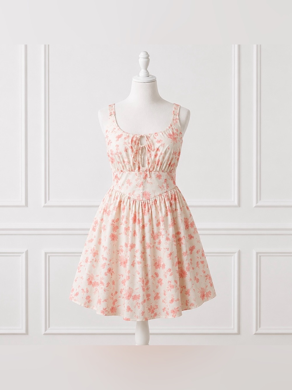 Torrid White Cotton & Pink Floral Corset Bodice Sleeveless Boho Dress, 1X, NWT! - Picture 11 of 16